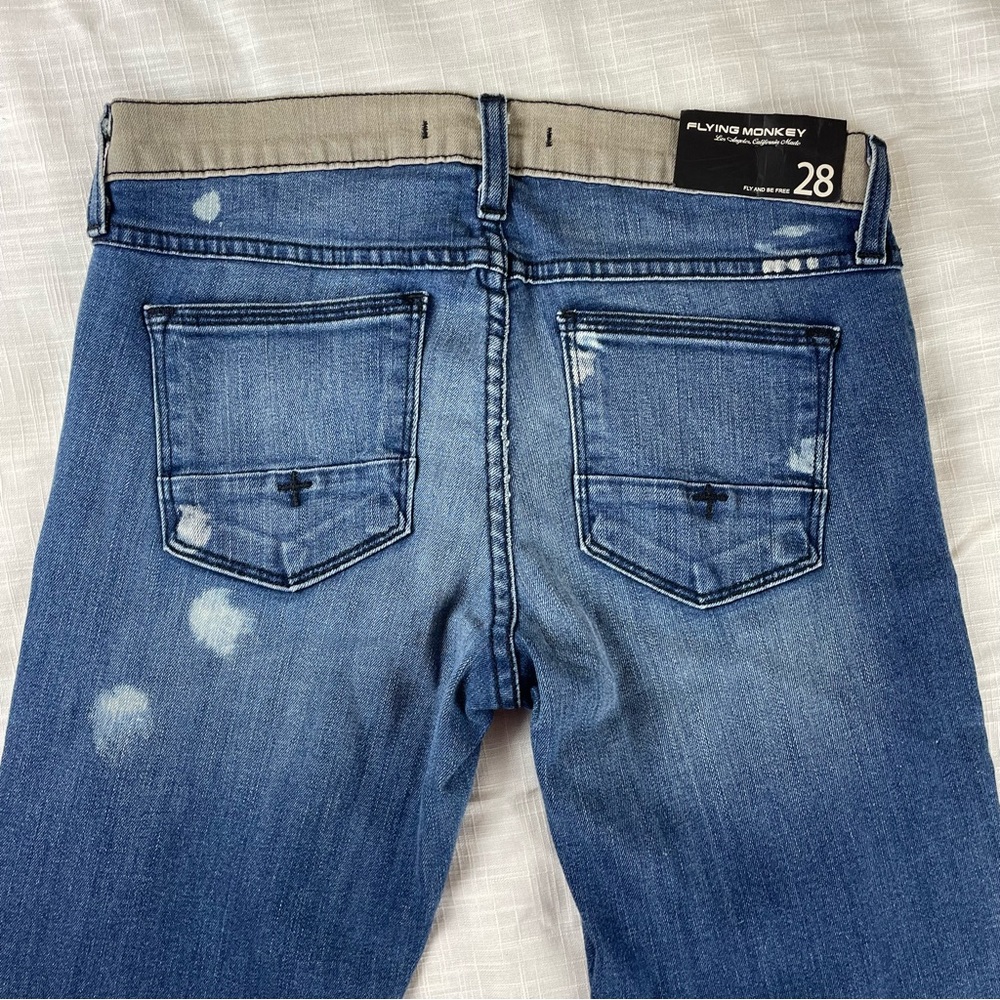 FLYING MONKEY DISTRESSED JEANS Size 28 - Picture 2 of 12